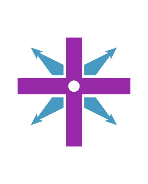 Фіолетовий Синій Християнський Хрест — стоковий вектор