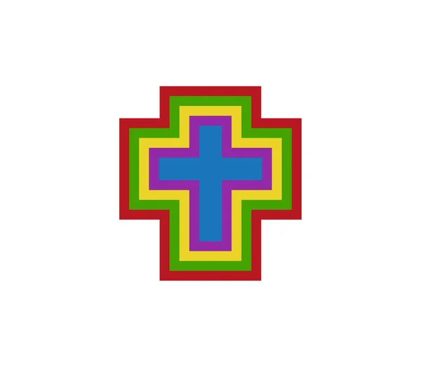 Cross Religion Icon Isolated — Stock Vector