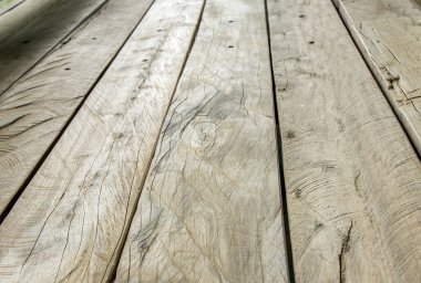 Rustic Wood plank in perspective view (low angle)