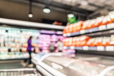Süpermarket mağaza bokeh, ufuk ışık ile arka plan bulanık 