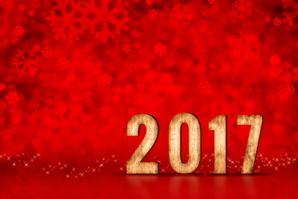 Felice anno nuovo 2017 numero a luci rosse scintillanti bokeh, lasciare s — Foto Stock
