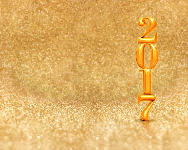 Šťastný nový rok 2017 (3d vykreslování) červená barva na zlatý sekt — Stock fotografie