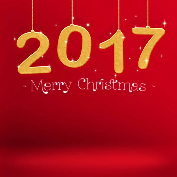 2017 boldog karácsonyt színes lóg piros stúdió szoba, Hoilday-gr — Stock Fotó