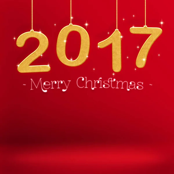 2017 merry Christmas renk Hoilday gr kırmızı studio odasında asılı — Stok fotoğraf