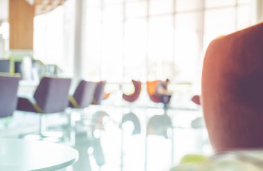 Arka plan, ofis Resepsiyon bölgesi modern boğa koridorda, bulanıklık