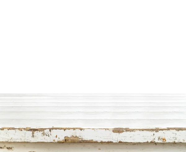 Гранж білий порожній стільницею ізольовані на білому тлі, макет — стокове фото