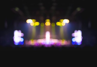 Bulanık arka plan, konser, müzik otobüs Bokeh aydınlatma