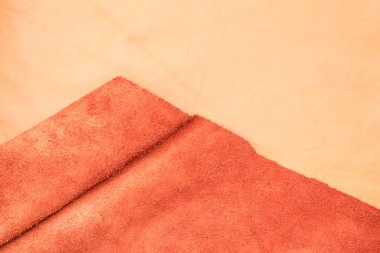 Turuncu kapatın ve kahverengi deri iki bölüm, doku geri bölmek