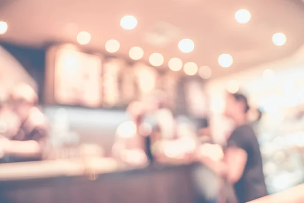Fondo borroso, Menú de pedidos de clientes con barista en Café s — Foto de Stock