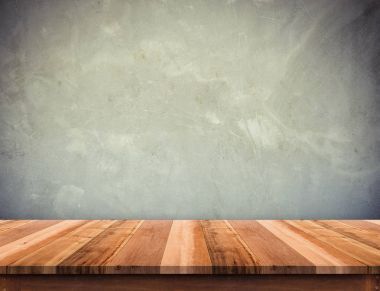 Masa üstü grunge beton duvar ile alay şablon di için ahşap.