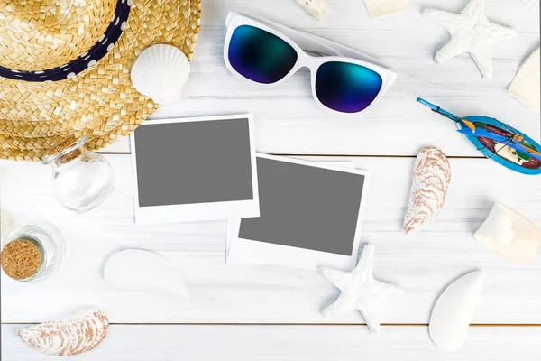 Summer Beach accessories (White sunglasses,starfish,straw hat,sh