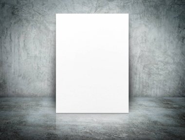 Poster çerçevesi grunge beton odasında alay için şablon boş. 