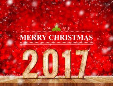 Neşeli Noel 2017 Word'de kırmızı parlak perspektif odası