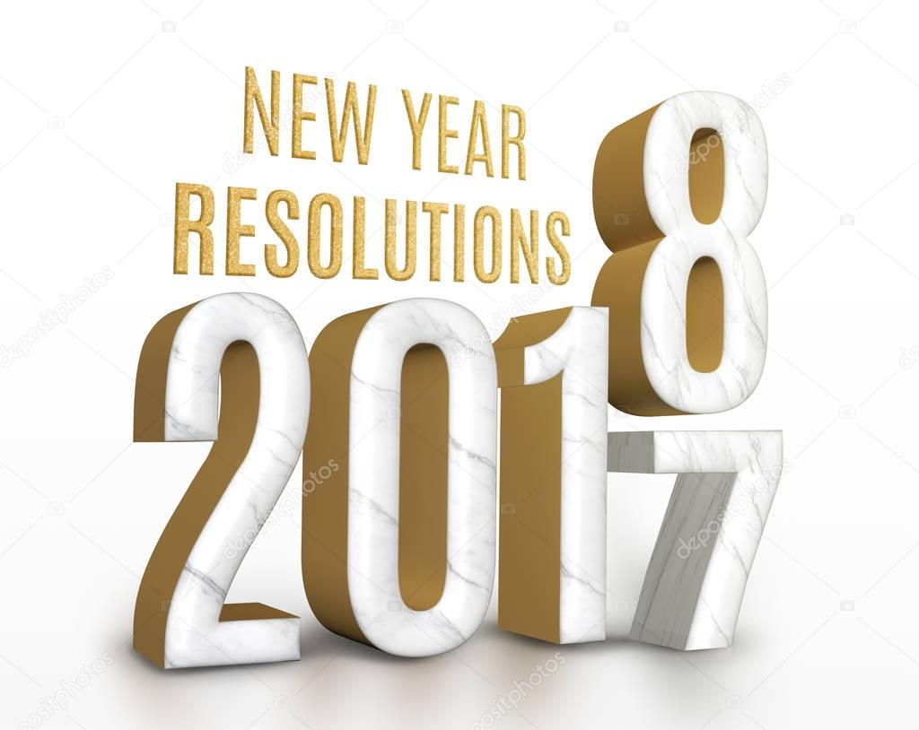 New year Resolution 2017 marble and gold texture number change t