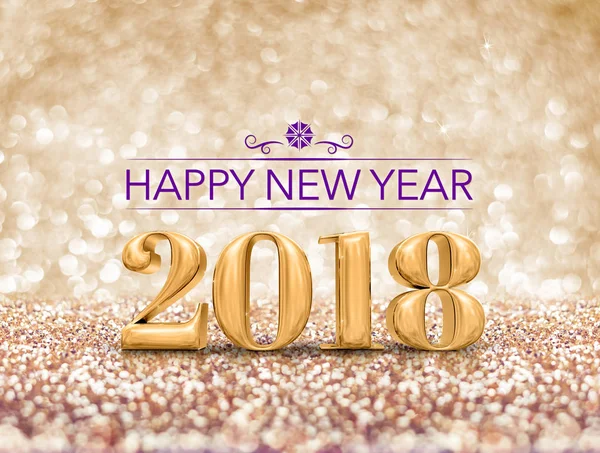 happy new year 2018 year number ( 3d rendering ) at sparkling go