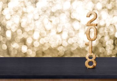 2018 yeni yıl ahşap numaraya köpüklü ile ahşap masa altın Böke