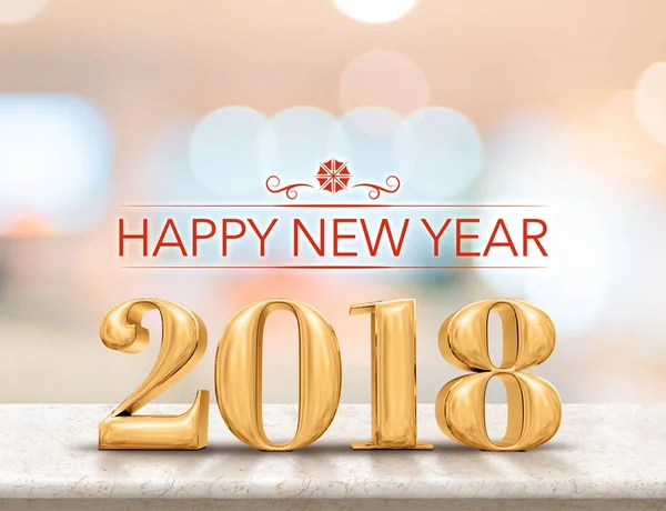Feliz año nuevo 2018 (3d renderizado) color dorado año nuevo en glos — Foto de Stock