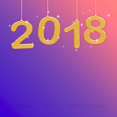 2018 mutlu yeni yıl beyaz renk pembe degrade purp için asılı
