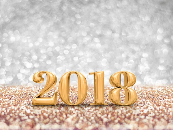 Año nuevo 2018 año número de oro (3d renderizado) en chispeante gol — Foto de Stock