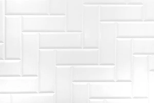 Стіна з білої керамічної цегляної плитки, сучасний абстрактний фон текстури — стокове фото