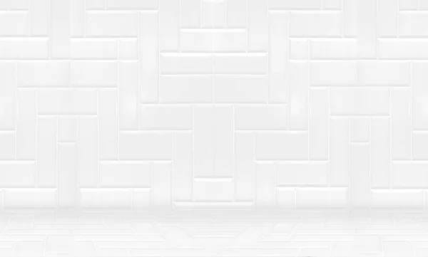 Empty white clean ceramic tile wall and floor background,Minimal