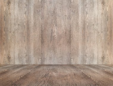 Perspektif eski ahşap oda duvar ve zemin, alay st kadar boş