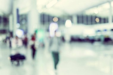 Arka plan bulanık Terminal kalkış c Bagaj ile seyahat