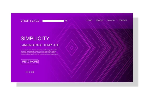 Moderne Landing-Page-Vorlage, bunt, für die Gestaltung von Business-Webseiten. — Stockvektor