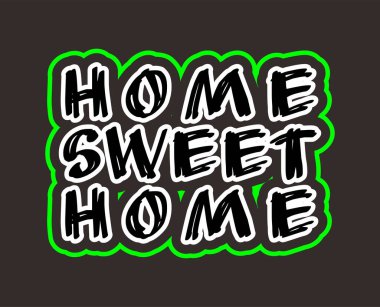 Typography harf vektörü tatlı evim