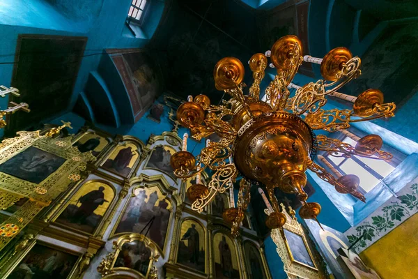 Beautiful chandelier in the Orthodox Church.