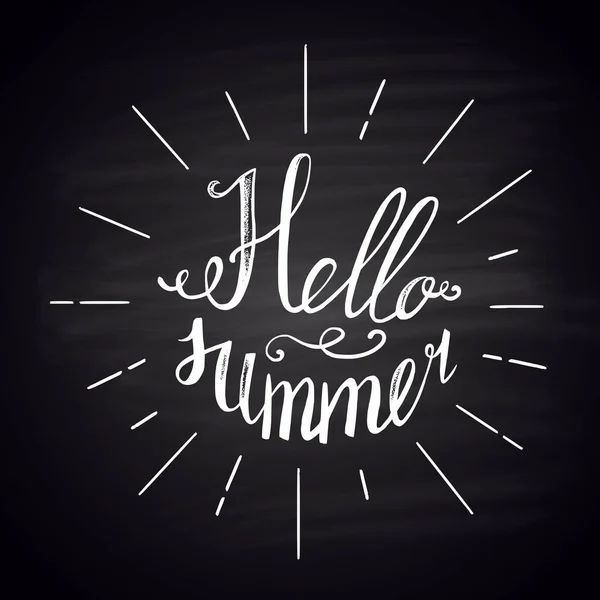 Lettrage à la craie Hello Summer — Image vectorielle