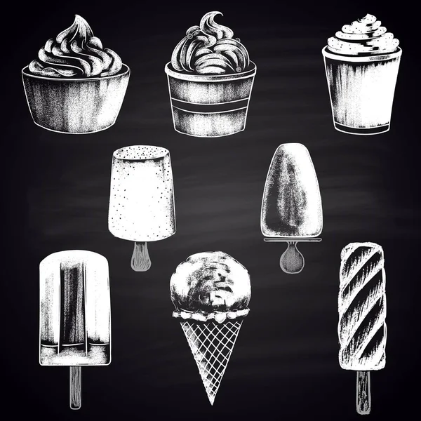 Different types of ice cream — Stock Vector