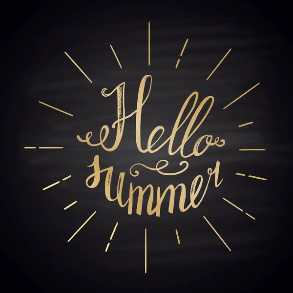 Lettrage à la craie Hello Summer — Image vectorielle