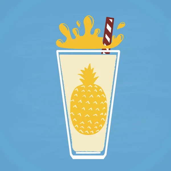 Pineapple fresh juice — Stock Vector
