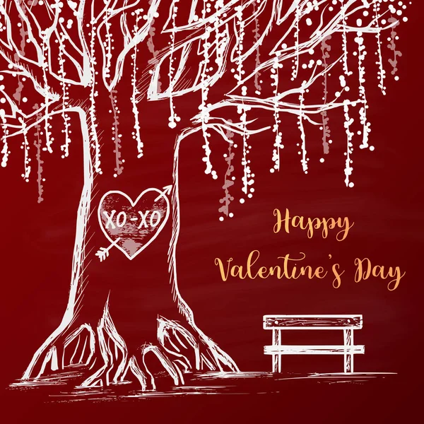 행복 한 발렌타인 데이 카드 디자인 — 스톡 벡터