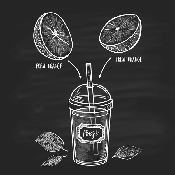 Jus d'orange frais — Image vectorielle