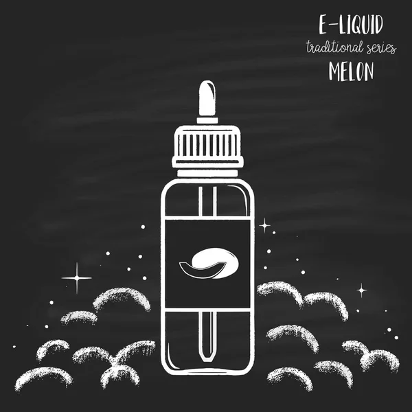 Bottiglia e-liquid con sapore di melone — Vettoriale Stock