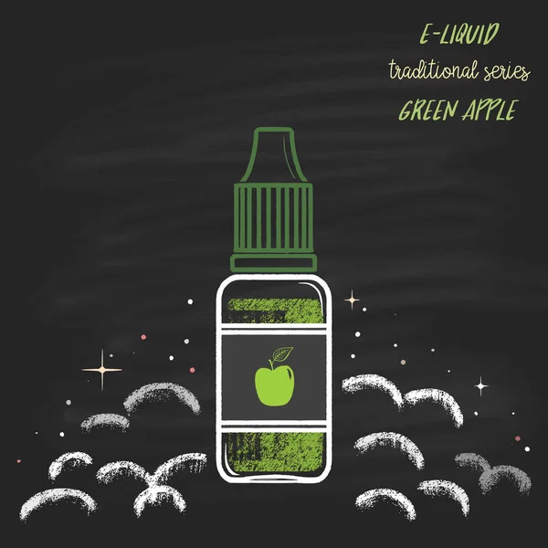 E-liquid bottle with apple flavor Royalty Free Stock Vectors