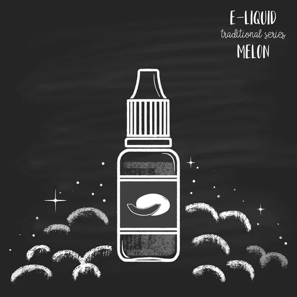 E-liquid fles met meloen smaak Rechtenvrije Stockvectors