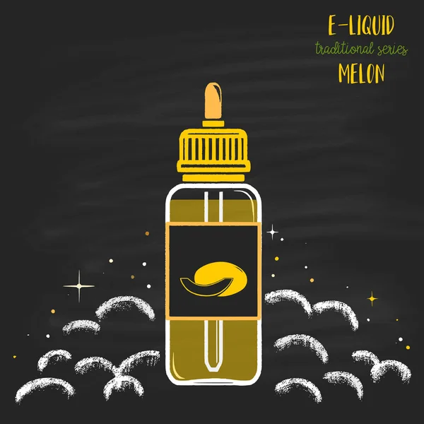 E-liquid bottle with melon flavor Stock Vector