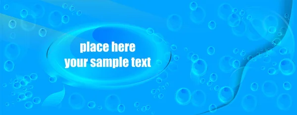 water label with many bubbles, light design, vector illustration on a blue background
