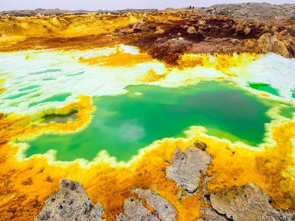 Sjön Dallol i vulkaniska — Stockfoto