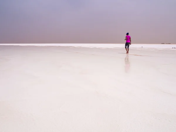 Deserto salato e lago — Foto Stock