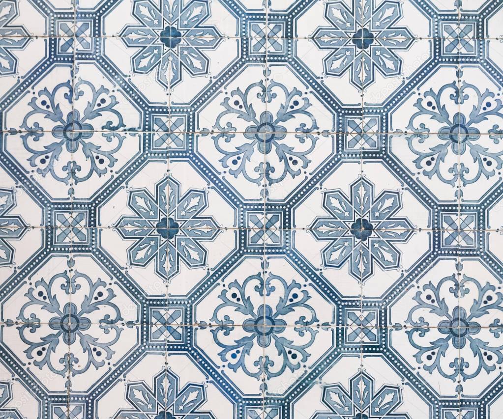 old tiles in Old Town of Lisbon