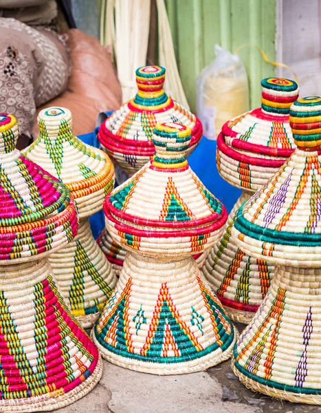 Paniers Habesha artisanaux éthiopiens — Photo