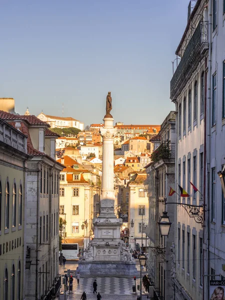 Säule von pedro iv auf dem Rossio-Platz — Stockfoto