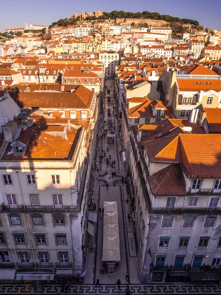 Stadtbild von Lissabon vom elevador da santa justa aus gesehen — Stockfoto
