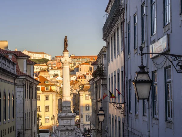 Säule von pedro iv auf dem Rossio-Platz — Stockfoto