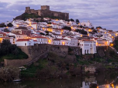 cityscape near river with old architecture clipart