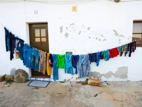 Laundry drying in Portugal — Stock Photo, Image